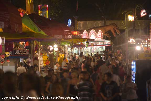 The Midway crowd at the Iowa State Fair